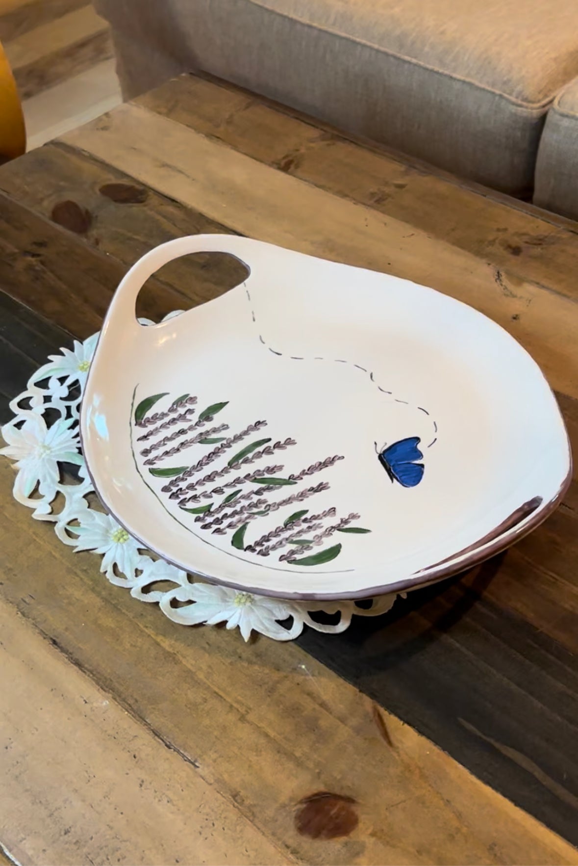 Lavender Butterfly Serving Platter