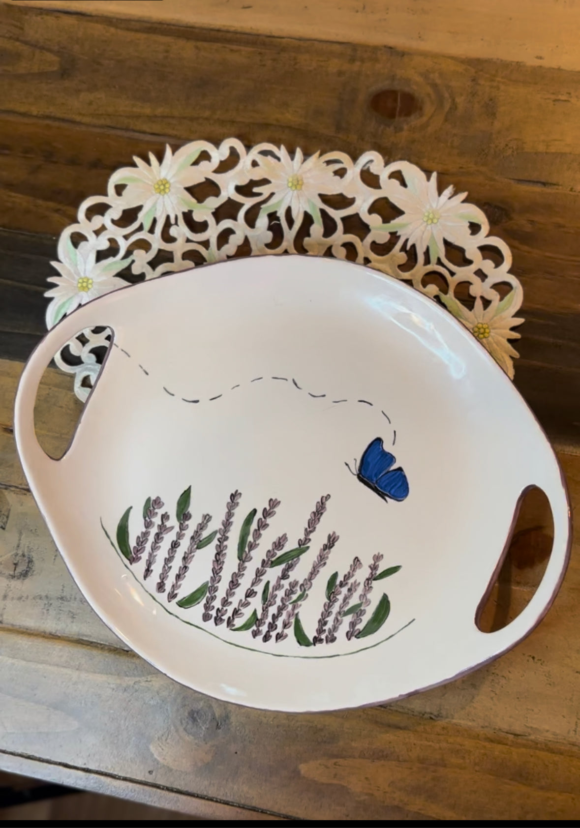Lavender Butterfly Serving Platter