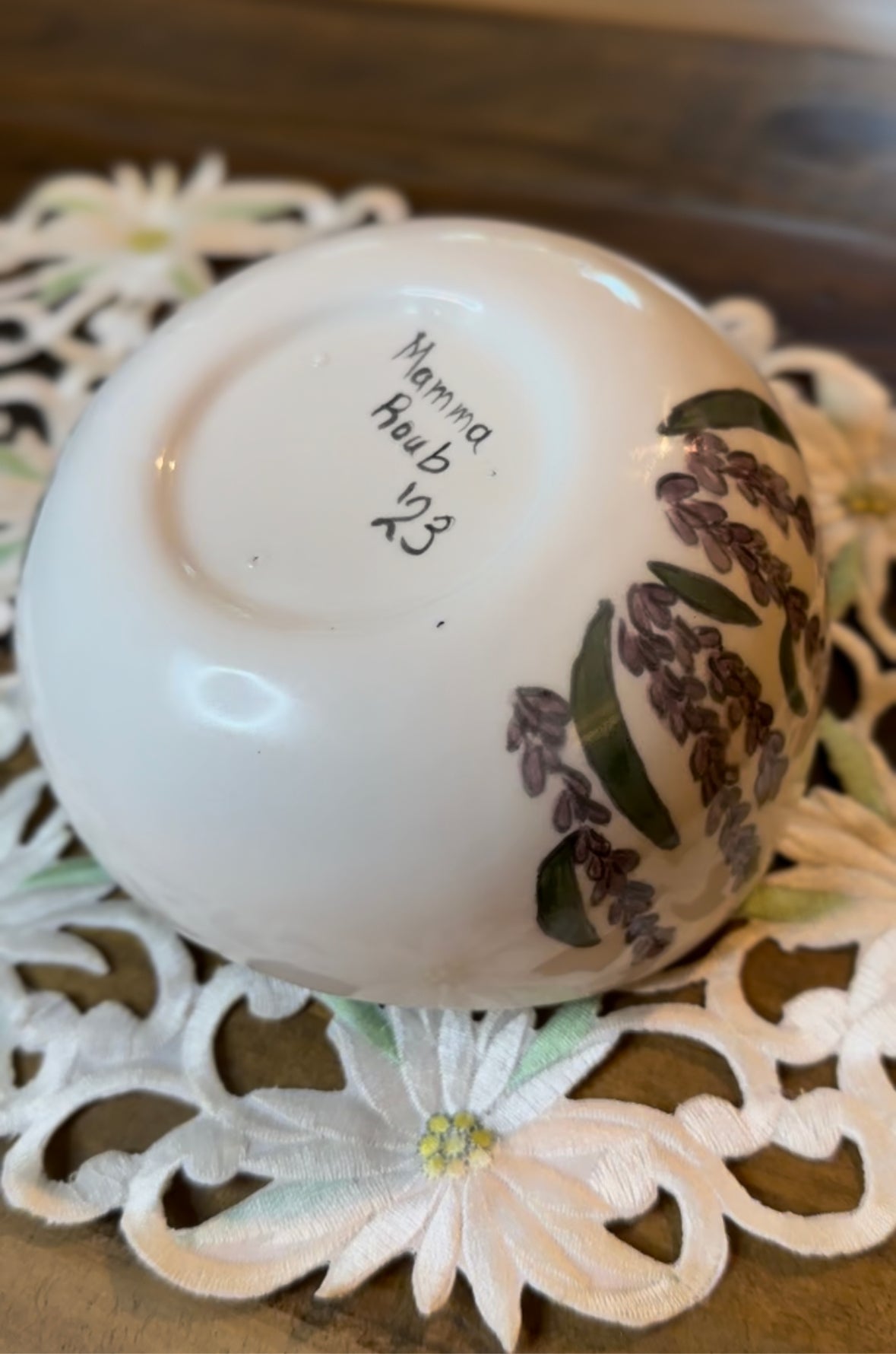 Lavender Butterfly Serving Bowl