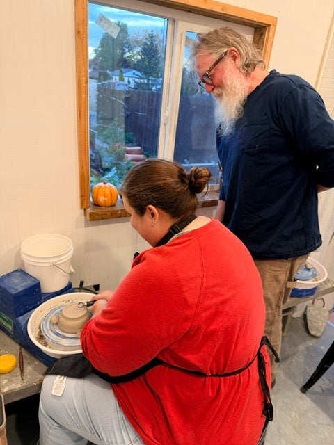 Saturday morning wheel throwing class for beginners